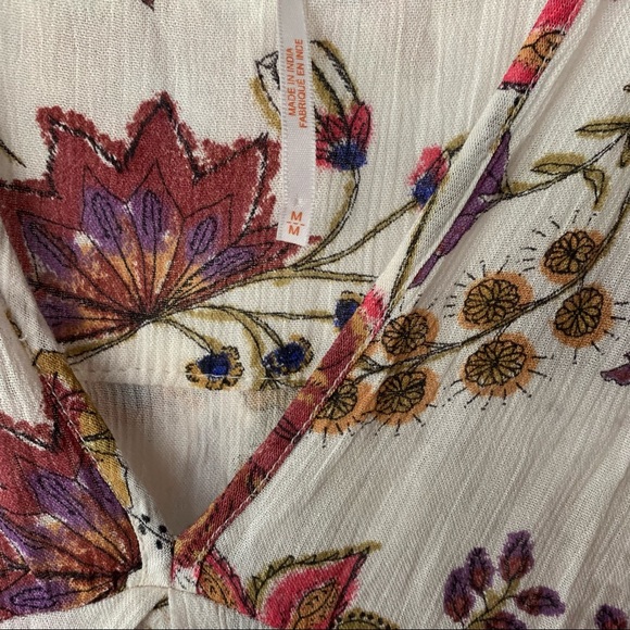 EUC Free People boho floral flowy tunic top - Picture 7 of 9